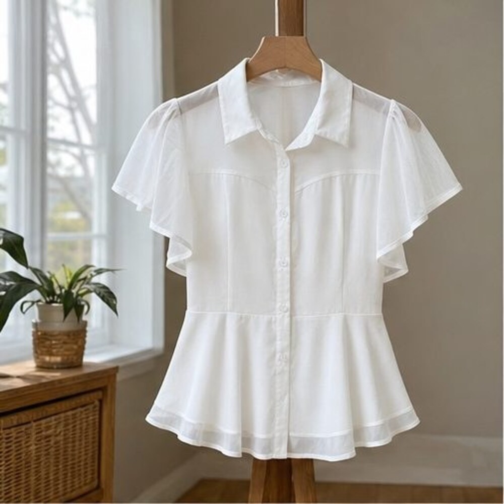 White Button Blouse